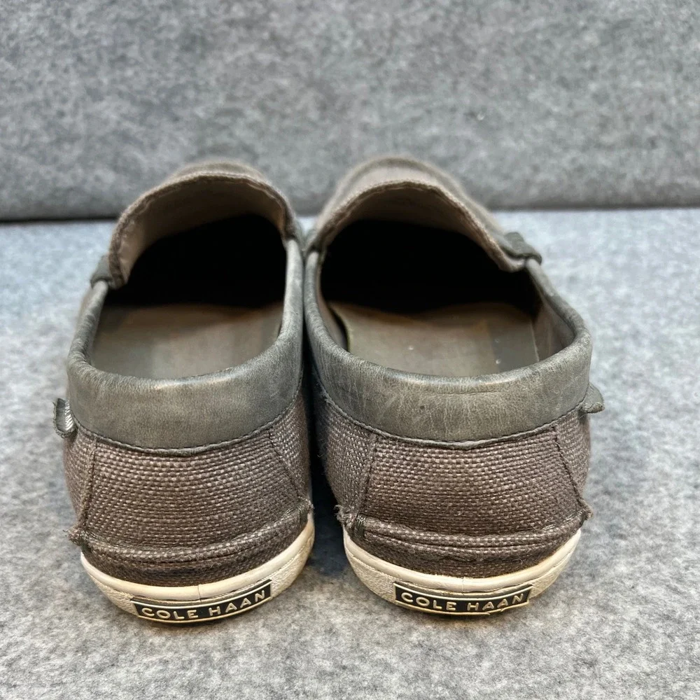 Cole Haan Pinch Maine Classic Loafers Men's Gray Canvas Leather Penny Loafers 10